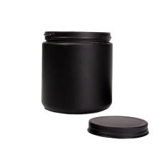 Empty Black Color Round Aromatherapy Bottle with Any Color Spray Home Smooth Glass Jar for Candles with  Black Aluminum Lids